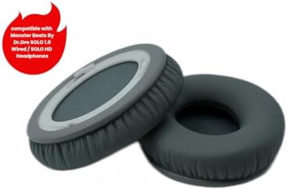 Coussinets de rechange Monster Beats Solo 1.0 / Solo HD filaires - Gris pour écouteurs - Comfort amélioré - Compatible U