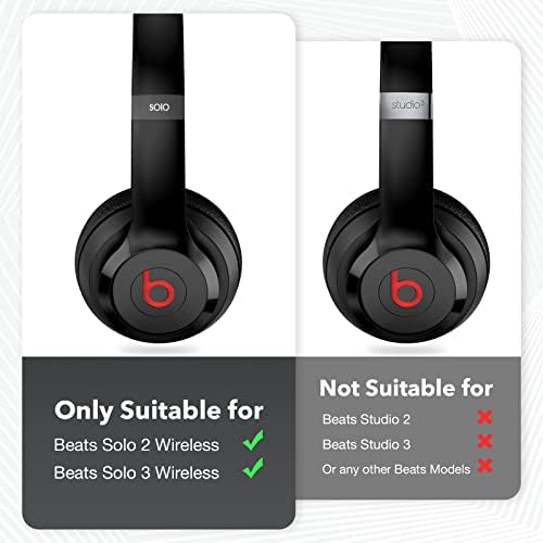 Coussinets Beats Solo 2 et Solo 3 Wireless Bluetooth en Cuir de Protéine et Mousse à Mémoire Noir (1 Paire)  
Coussinets